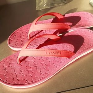 NEW Coach pink sandals flip flops